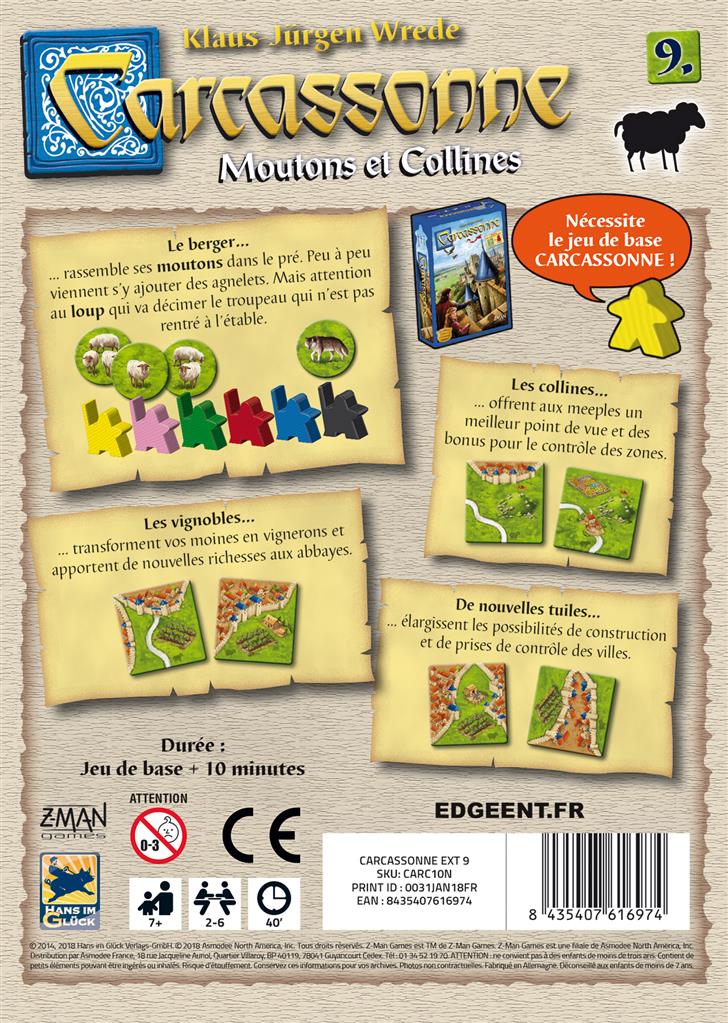 Carcassonne ext 9 Moutons et Collines – Image 2