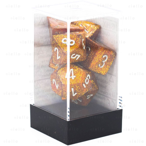 Set de 7 dés Jeux de Rôle Or Argent