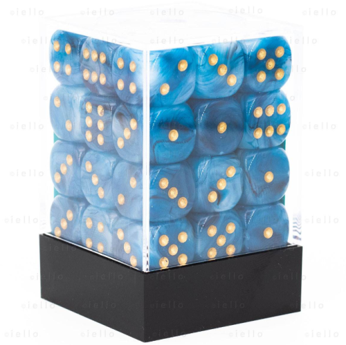 Lot de 36 dés Sarcelle Or