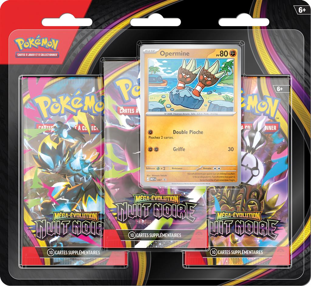 Pokemon - Mega Evolution ME05 - Nuit Noire - Pack 3 Boosters